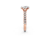 Rose gold Oval Cut Diamond Solitaire Pavé Engagement Ring with Round Band and Prong Setting_70