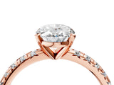 Rose gold Oval Cut Diamond Solitaire Pavé Engagement Ring with Round Band and Prong Setting_72