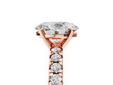 Rose gold Oval Cut Diamond Solitaire Pavé Engagement Ring with Round Band and Prong Setting_73