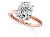 Rose gold Oval Cut Diamond Solitaire Ring with Classic Band and Four-Prong Setting_4