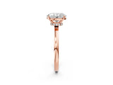 Rose gold Oval Cut Diamond Solitaire Ring with Classic Band and Four-Prong Setting_5