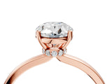 Rose gold Oval Cut Diamond Solitaire Ring with Classic Band and Four-Prong Setting_7