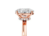 Rose gold Oval Cut Diamond Solitaire Ring with Classic Band and Four-Prong Setting_8