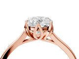Rose gold Oval Cut Diamond Solitaire Ring with Flower Prong Setting and Classic Band_40