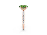 Rose gold Oval Cut Diamond Solitaire Ring with Four-Prong Setting and Pavé Band_2