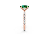 Rose gold Oval Cut Diamond Solitaire Ring with Four-Prong Setting and Pavé Band_2