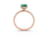 Rose gold Oval Cut Diamond Solitaire Ring with Four-Prong Setting and Pavé Band_3