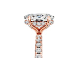 Rose gold Oval Cut Diamond Solitaire Ring with Four-Prong Setting and Pavé Band_5