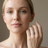 Rose gold Oval Cut Diamond Solitaire Ring with Micro Pave Band and Four Prong Setting_13
