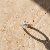Rose gold Oval Cut Diamond Solitaire Ring with Micro Pave Band and Four Prong Setting_15