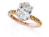 Rose gold Oval Cut Diamond Solitaire Ring with Pavé Band and Four-Prong Setting_1