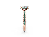 Rose gold Oval Cut Diamond Solitaire Ring with Pavé Band and Four-Prong Setting_2