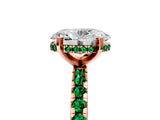 Rose gold Oval Cut Diamond Solitaire Ring with Pavé Band and Four-Prong Setting_5