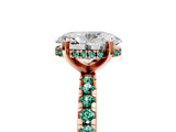 Rose gold Oval Cut Diamond Solitaire Ring with Pavé Band and Four-Prong Setting_5