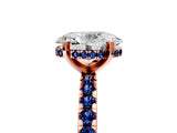 Rose gold Oval Cut Diamond Solitaire Ring with Pavé Band and Four-Prong Setting_5