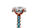 Rose gold Oval Cut Diamond Solitaire Ring with Pavé Band and Four-Prong Setting_5