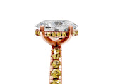 Rose gold Oval Cut Diamond Solitaire Ring with Pavé Band and Four-Prong Setting_5