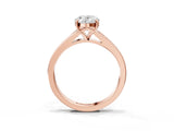 Rose gold Oval Cut Diamond Solitaire Ring with Pavé Band and Prong Setting_15