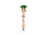 Rose gold Oval Cut Diamond Solitaire Ring with Pavé Band and Prong Setting_2