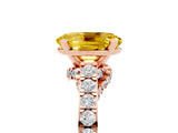 Rose gold Oval Cut Diamond Solitaire Ring with Pavé Band and Prong Setting_5