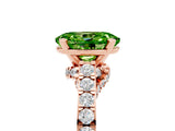 Rose gold Oval Cut Diamond Solitaire Ring with Pavé Band and Prong Setting_5