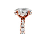 Rose gold Oval Cut Diamond Solitaire Ring with Round with Moissanite side stone Pavé Band and Four-Prong Setting_41