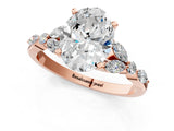 Rose gold Oval Cut Diamond Solitaire Ring with Side Stones and Four-Prong Setting_73