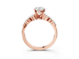 Rose gold Oval Cut Diamond Solitaire Ring with Side Stones and Four-Prong Setting_75