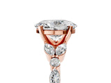 Rose gold Oval Cut Diamond Solitaire Ring with Side Stones and Four-Prong Setting_77