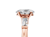 Rose gold Oval Cut Diamond Solitaire Ring with Tapered Baguette Accents and Four-Prong Setting_79