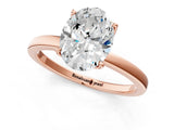 Rose gold Oval Cut Diamond Solitaire Ring with Thin Band and Prong Setting_13