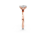 Rose gold Oval Cut Diamond Solitaire Ring with Thin Band and Prong Setting_14