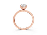 Rose gold Oval Cut Diamond Solitaire Ring with Thin Band and Prong Setting_15