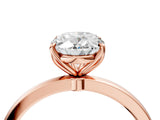 Rose gold Oval Cut Diamond Solitaire Ring with Thin Band and Prong Setting_16