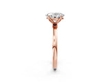 Rose gold Oval Cut Diamond Solitaire Ring with Thin Band and Prong Setting_26
