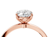 Rose gold Oval Cut Diamond Solitaire Ring with Thin Band and Prong Setting_28