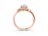 Rose gold Oval Cut Diamond Solitaire Ring with Twist Band and Four-Prong Setting_72