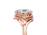 Rose gold Oval Cut Diamond Solitaire Ring with Twist Band and Four-Prong Setting_74