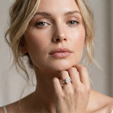 Rose gold Oval Cut Diamond Solitaire Ring with Twisted Band and Pavé Accents_44