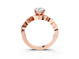 Rose gold Oval Cut Diamond Solitaire Ring with Twisted Band and Prong Setting_193