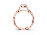 Rose gold Oval Cut Diamond Solitaire Twist Band Prong Setting Ring_82