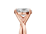 Rose gold Oval Cut Diamond Solitaire Twist Band Prong Setting Ring_84