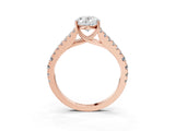 Rose gold Oval Cut Diamond Split Shank Pavé Engagement Ring with Four-Prong Setting_98