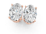 Rose gold Oval Cut Diamond Stud Earrings_400