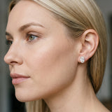 Rose gold Oval Cut Diamond Stud Earrings_405
