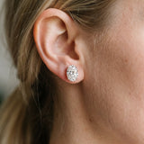 Rose gold Oval Cut Diamond Stud Earrings_406
