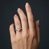 Rose gold Oval Cut Diamond Three-Stone Ring with Pavé Split Shank and Four-Prong Setting_13