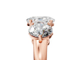 Rose gold Oval Cut Diamond Three-Stone Ring with Prong Setting and Classic Band_112