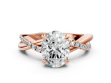 Rose gold Oval Cut Diamond Twist Band Solitaire with Prong Setting_41