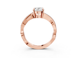 Rose gold Oval Cut Diamond Twisted Band Engagement Ring with Prong Setting_18